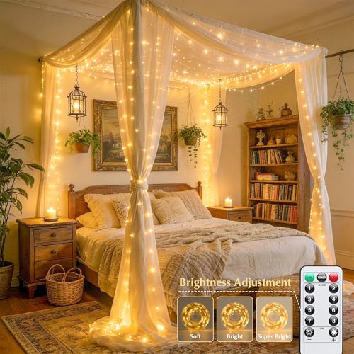 JMEXSUSS USB Fairy Lights for Bedroom,33ft 100 LED Christmas Lights Plug in - color: Warm White, size: 100 LED