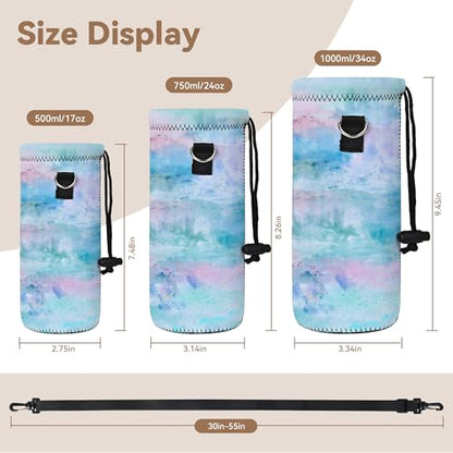 Neoprene Water Bottle Carrier Bag with Adjustable Shoulder Strap,Insulated Water Bottle Cover for Stainless Steel/Glass/Plastic Bottles - color: BC-58, size: 500ml