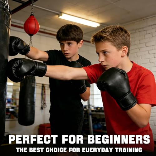14 Pcs Boxing Set Boxing Equipment Set for Beginners Including 2 Pair of 6 oz Boxing Gloves Headgear Helmet Hand Wraps Mouth Guards Gifts Training Equipment - color: Single black