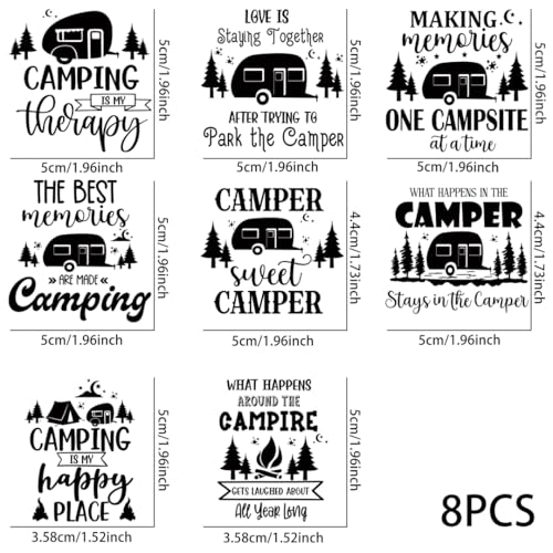 UV DTF Cup Wraps Transfer - 8 Sheet Transfer Sticker for 40 oz, Fish,Camper, Kangaroo, Tent Design (P2) - color: P2
