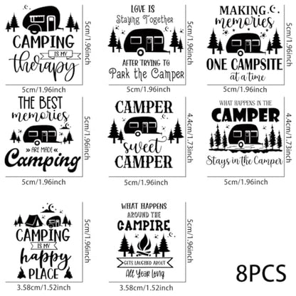 UV DTF Cup Wraps Transfer - 8 Sheet Transfer Sticker for 40 oz, Fish,Camper, Kangaroo, Tent Design (P2) - color: P2