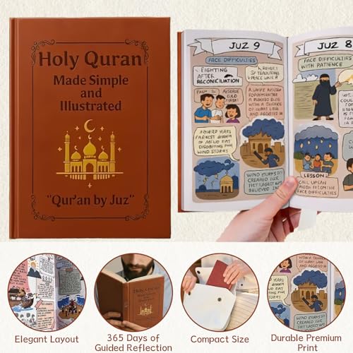 The Quran Journey – Holy Quran Made Simple and Illustrated, Easy Tafsir with Thematic Breakdown of All 114 Surahs, Complete Study & Reflection Guide for Beginners Reverts Daily Prayer