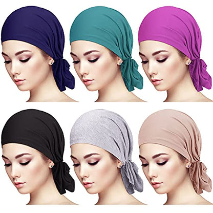 Syhood Slip on Pre Tied Head Scarves for Women - color: Soft Colors