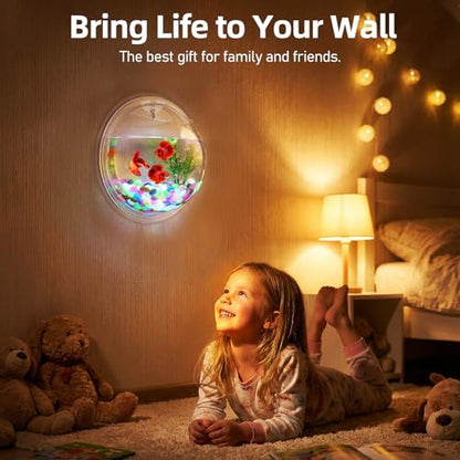 iplusmile Wall Mounted Planter 6.7 Inch, Clear Acrylic Hanging Bubble Vase for Plant Propagation Air Plants, Shatterproof Round Terrarium Bowl for Home Office Decor - size: 7 Inch