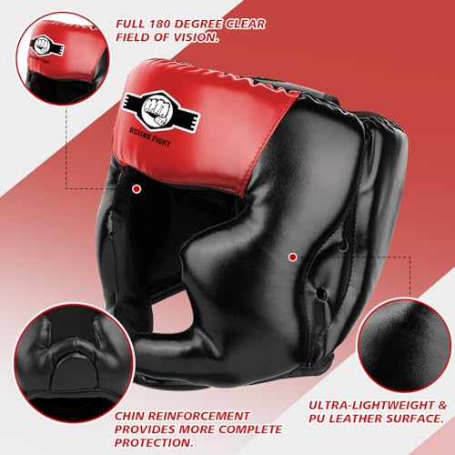 2 Pack & 1 Pack Boxing Headgear - Sparring Safety Head Guard for MMA, Kickboxing, Muay Thai, Boxing - Men, Women, Kids - color: Red & Blue, size: Small-Medium