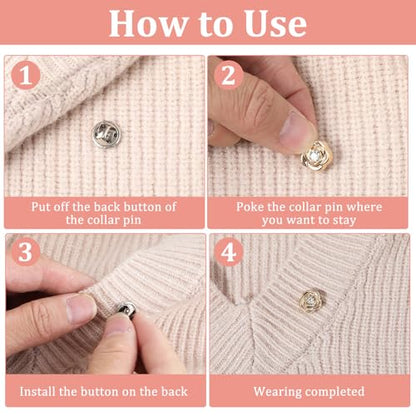40PCS Decorative Pins for Clothes, Nail-Free Brooch Pins for Clothes, Detachable Lapel Pin for Women, Replacement Safety Button for Clothing Shirt Dress Sweaters Coat Shawl