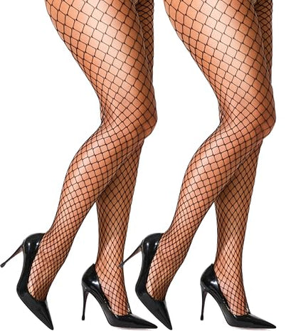 VOAKOW Fishnet Stockings Womens High Waist Fishnet Tights Mesh Stockings For Women - color: Black M Mesh 2