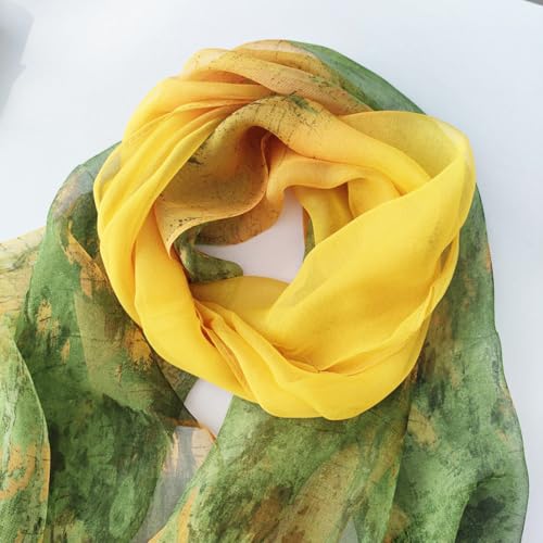 Pokeedioty Scarfs for Women Lightweight Fashion Scarves Elegant Floral Pattern Sheer Scarfs Sunscreen Shawls Wraps - color: P 0141