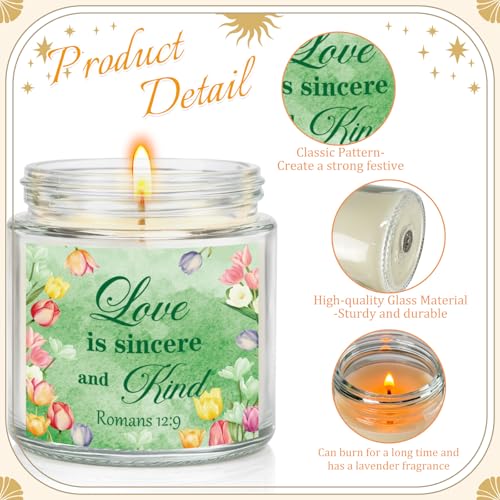 Cinrobiye 12Pcs Christian Scented Candle Set for Women – Lavender Prayer Candles with Gift Boxes for Easter, Baptism, First Communion, Confirmation, Wedding, Church Table Centerpieces - style: Floral