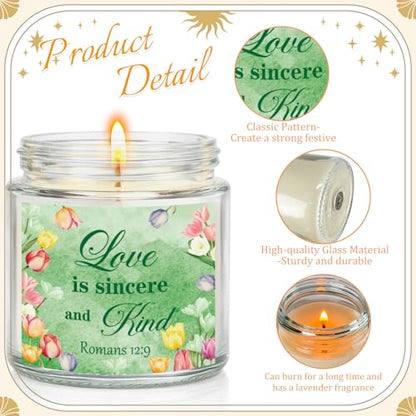 Cinrobiye 12Pcs Christian Scented Candle Set for Women – Lavender Prayer Candles with Gift Boxes for Easter, Baptism, First Communion, Confirmation, Wedding, Church Table Centerpieces - style: Floral