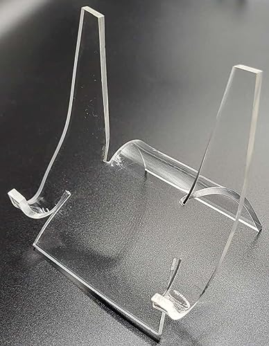 HQRP-Crystal 3-7/8" Acrylic Display Stand Pedestal for Crystal Heart / Slice/ Slab / Fossil and Other Collectible Stones - size: 3-7/8"