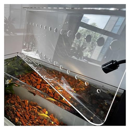 LZMZMQ Custom Size Aquarium Lid, Clear Acrylic Sheet Fish Tank Canopy, Home Outdoor Porch Anti-Fish Jump Cover, Avoid Cat Catching Fish, Top Mount(L50xW35cm/19.7x13.8in) - size: L50xW35cm/19.7x13.8in