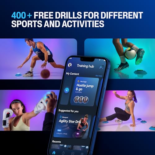 BlazePod Reaction Training Kit Smart Pods for Speed, Agility & Cognitive Drills - Pro-Level Training for Athletes, Trainers, Therapists & Coaches - App Access Included (4 Pods) - color: 4 Pods | Starter Kit