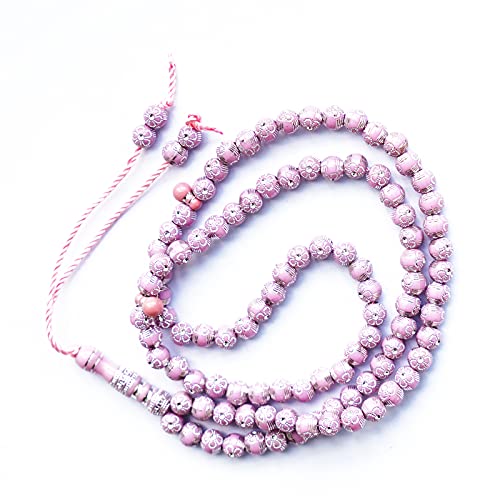 8mm Tasbih Prayer Beads Islamic Prayer Rosary Beads Muslim Islam Misbaha Tasbeeh Sibha 99 Prayer Beads Necklace Hand Bracelets - color: Silver,Purple