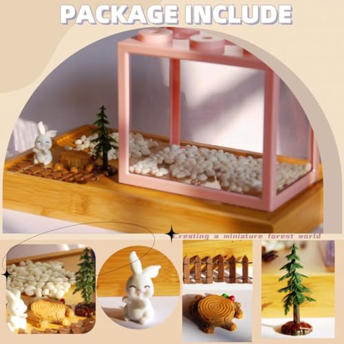 Small Betta Fish Tank, Stackable Mini Aquarium Tank Kit with Aquarium Gravel & Forest Micro Landscape, 0.6 Gallon Acrylic Cube Fish Bowl for Sea Monkeys Shrimp Snails (Pink) - color: Pink