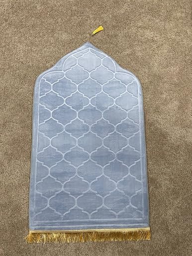 Soft Thick Prayer Rug Mat - Anti-Slip Bottom, Tassel Design, Plush Comfort, Hot Melt Embossing Durable Beautiful Allah Muslim Durable Ramzan Eid Hajj (Beige, 45x26), Large - color: Beige