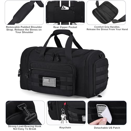 HILOMON Duffle Bag for Travel Mens Gym Sport Overnight Weekender Bags | 38L-45L Expandable Capacity, Airline Approved Carry-On Size, YKK Zippers, Separate Ventilated Shoe Compartment