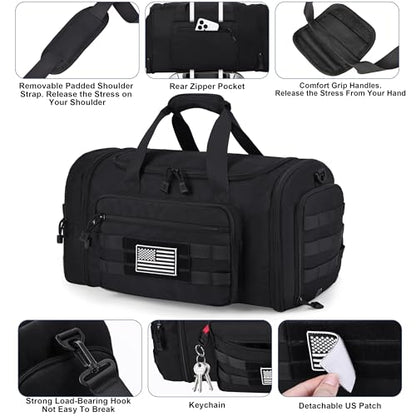 HILOMON Duffle Bag for Travel Mens Gym Sport Overnight Weekender Bags | 38L-45L Expandable Capacity, Airline Approved Carry-On Size, YKK Zippers, Separate Ventilated Shoe Compartment
