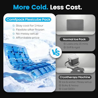 60-Minute Long Lasting Ice Packs for Injuries Reusable,13.4 × 8.6" | Flexible Ice Pack for Lower Back, Knee, Shoulder, Hip, Elbow, Arm, FSA Eligible HSA, Cold Pack with Elastic Strap for Injures