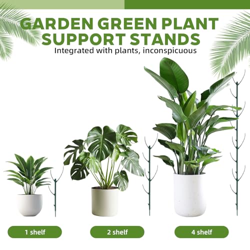 Stackable Monstera Plant Support Stakes,Stackable Indoor/Outdoor Support Pole with Clamps,Climbing Plant Support Structures Plant Holder Stick Moss Pole for Support Tall Potted Plants (set2)