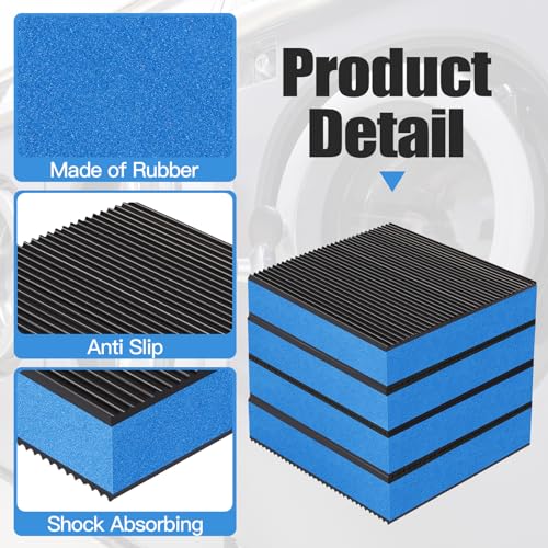 Pangda 8 Pack Heavy Duty Anti Vibration Pads 4 x 4 x 7/8 Inches EVA Rubber Noise Reduction Mat for Washer, Treadmill, Hvac, Air Conditioner Floor Protector, Non-slip Durable