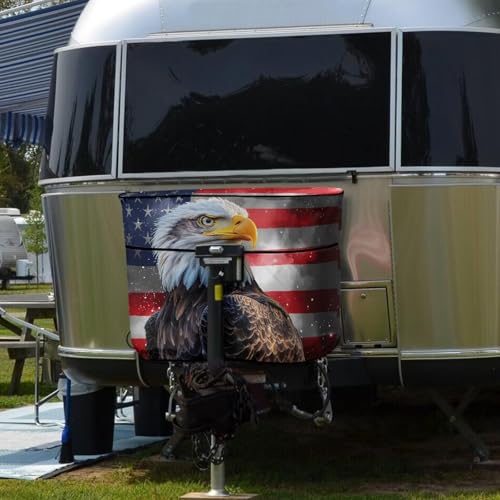 Cute Eagle RV Propane Tank Cover Travel Trailer Double 20lb Polyester Waterproof Cover with Zipper RV Parts RV Accessories Easy to Stall - color: Cute Eagle Pattern, size: S(20LB)