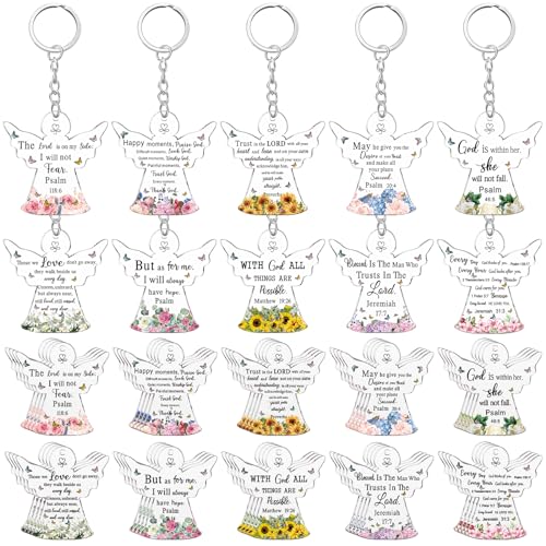 Remuuly Christian Mini Bible Verse Keychain Gifts Bulk - color: Christian