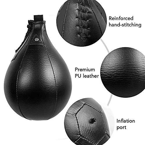 Boxing Speed Ball PU Leather Muay Thai Training Striking Bag Kit Boxing Punch Ball with Inflator Pump - color: White,Gold,Silver