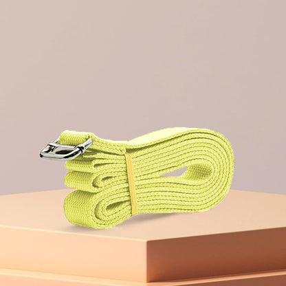 Professional Cotton Yoga Strap (2.5cm Width) – Thickened Non-Slip Stretching Belt for Yoga, Pilates, Rehab & Flexibility Training - color: yellow