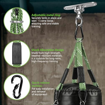 Heavy Duty Punching Bag Hanger with Boxing Bag Straps,180° +360° Rotation, Wall Ceiling Mount Hook for Heavy Boxing Bag, Weight Training, Aerial Yoga - color: Silver