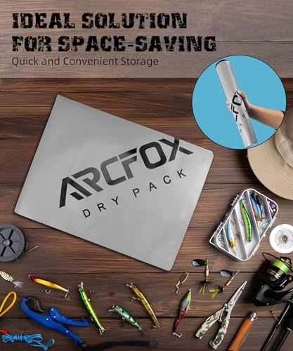 ARCFOX Live Fish Bag Weigh in Bag 28x17in Gray, Tournament Fishing, Detachable Mesh Liner, Waterproof, Leakproof, Airtight Zipper, Inflatable/Drain Valve, Oxygen Machine Storage Pocket, Measure Scale