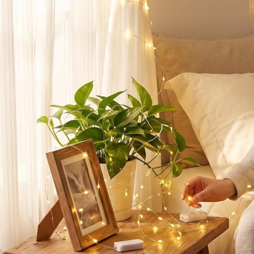 Fairy Lights，12 Pack LED Fairy Lights - 7ft 20LED Waterproof Silver Wire Firefly Starry Moon Lights for DIY Crafts Wedding Table Centerpieces Party Ramadan Decorations