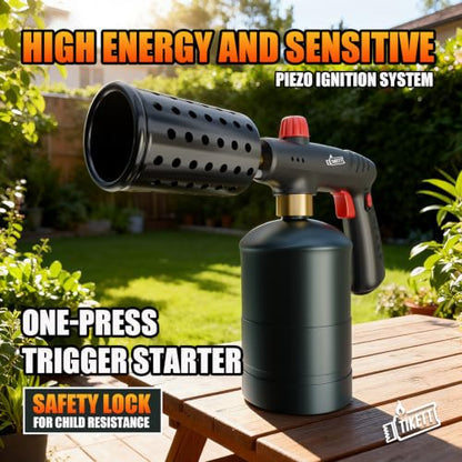 High Output Propane Torch Head with Trigger Start & Safety Lock | Heavy Duty Weed Burner, Charcoal Starter & Culinary Searing Torch for Steak, Sous Vide, fits 1lb Tank (Tank Not Included)