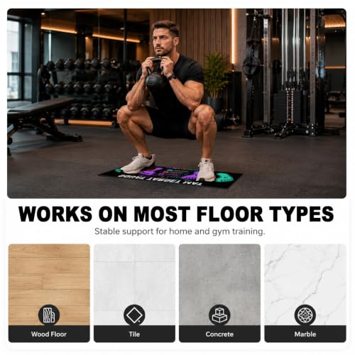 Squat Mat with Foot Position,Non-Slip Workout Mat for Squat & Leg Exercises - color: Purple Black