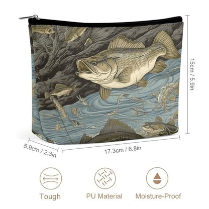 Fishing Makeup Bag for Women, Toiletry Bag Portable PU, Cosmetic Bag Travel Essentials Toiletries Accessories
