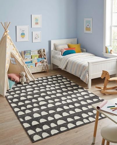 Rugs.com Whimsy Kids Collection Rug – 5x8 Dark Gray Medium-Pile Rug Perfect for Bedrooms, Dining Rooms, Living Rooms - color: Dark Gray, size: 5 x 8 Feet
