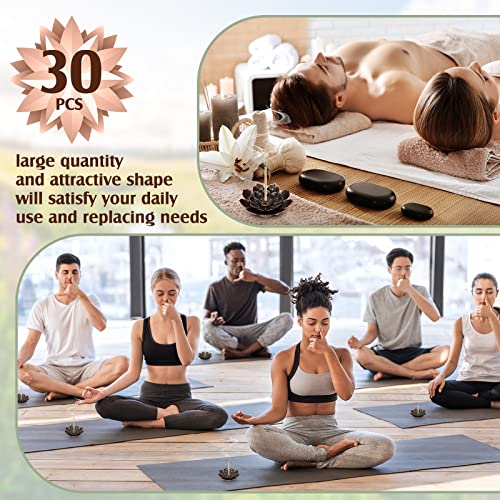 Sumind 30 pcs Lotus Incense Holder Ash Catcher for Sticks, Retro, Bronze - size: Retro