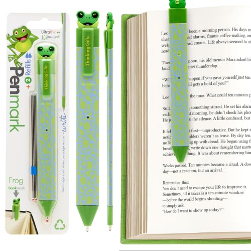 Thinking Gifts Flat Writable Pen & Page Marker Bookmark - Frog - color: Frog