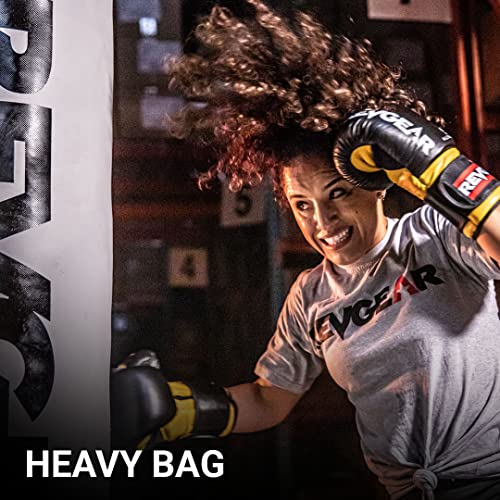 Revgear S5 Leather Muay Thai & Kickboxing Gloves, MMA, UFC, Training Gear - color: Yellow/Black, size: 16OZ