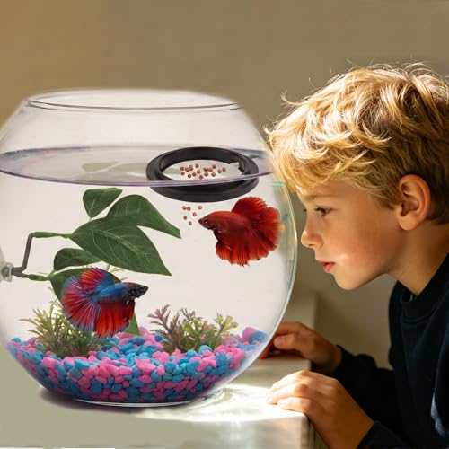 6 PCS Betta Leaf Hammocks & Feeding Ring, Betta Feeding Ring with Suction Cups, Aquarium Leaf Hammock Resting Bed for Fish Spawning, Breeding & Tank Decor & Fish Tank Accessories