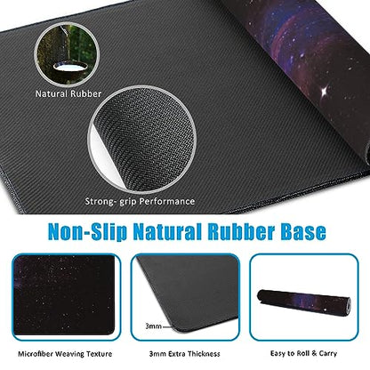 Mouse Pad,Abstract Space Desk Mat for Desktop,Desk Pad with Non-Slip Base and Stitched Edge,Extended Mousepad for Office and Home 35.4X15.7 Inch - color: Abstract Space