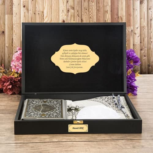 Customizable Islamic Gift Box For Men | Quran Prayer Rug Tasbih Skullcap Set | Islamic Birthday Gift For Him | Muslim Wedding Gift | Islam Gift For Dad Boyfriend