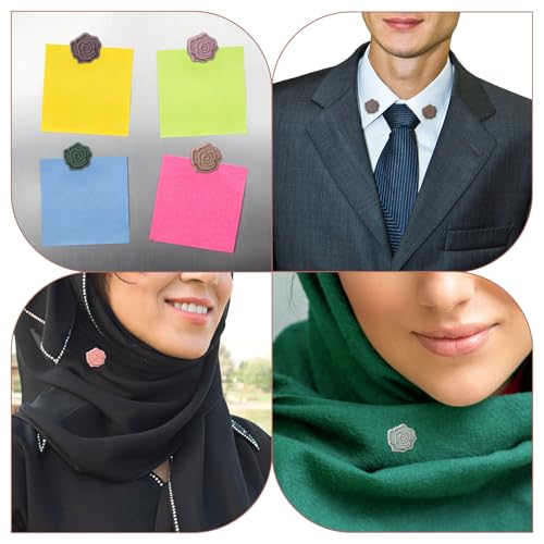 XIHIRCD 8pcs Magnetic Hijab Pins, Flower Shaped Small Hijab Magnets Multi-Purpose No-Snag Clothing Scarf Clasp Pinless Brooch for Women Men Shawl Scarves Clothes