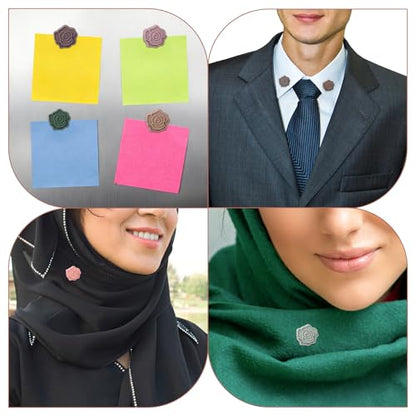 XIHIRCD 8pcs Magnetic Hijab Pins, Flower Shaped Small Hijab Magnets Multi-Purpose No-Snag Clothing Scarf Clasp Pinless Brooch for Women Men Shawl Scarves Clothes