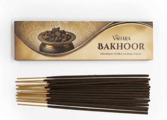 Premium Vahara Bakhoor Incense Sticks Oud, Resin & Amber Aroma for Home, Meditation, Relaxation, Prayer & Aromatherapy Long Burning Handcrafted Incense (100g)