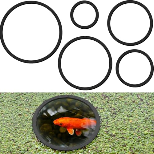 Aquarium Floating Plant Corral - 5 Sizes of Floating Plant Ring,Fish Feeding Ring for Tank Keep(Circle-Black 5PCS) - color: Circle-black 5pcs
