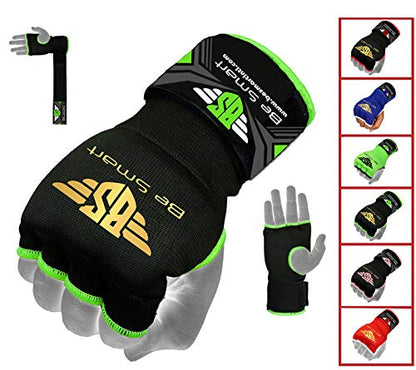 BeSmart Pro Training Ladies Boxing Inner Gloves Hand Wraps MMA Fist Protector Bandages Mitts - color: Green, size: X-Large
