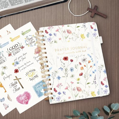 Prayer Journal for Women - Bible Journal with Scripture Verses, 12 Weeks Guided Devotional Planner, Faith & Christian Notebook for Bible Study, Note Taking & Prayer Tracking, Birthday Gifts - size: 8.5"L x 6.57"W
