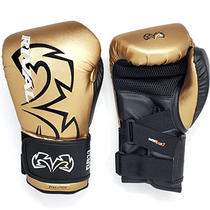 RIVAL Boxing RB11 Evolution Heavy Bag Gloves, with a High-Density, Power-Transmitting Foam and Microfiber Outer - color: Gold, size: Medium