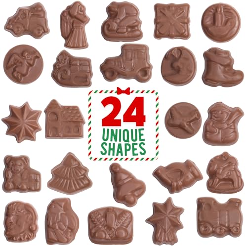 Nativity Advent Calendar, Santa Kneeling Chocolatey Christmas Countdown 24 Days, 2.4 Ounces